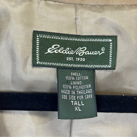 Eddie Bauer Womens XL Light Brown Velvet Blazer Chore Jacket Cotton Buttons - Picture 5 of 13